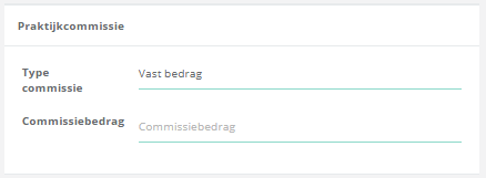Schermafbeelding: Kiest u een vast bedrag, geef dan bij commissiebedrag het bedrag op.