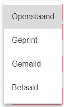 Screenshot: Select the nieuwe status (new status).