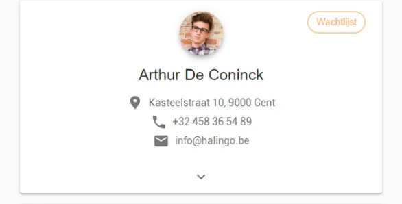 Schermafbeelding: Klik op de naam van de patiënt.