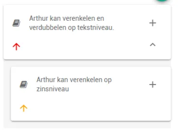 Schermafbeelding: De deeldoelstelling staat nu ingesprongen onder haar hoofddoelstelling.