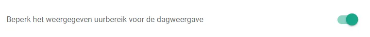 Schermafbeelding: Selecteer de functie "beperk het weergegeven uurbereik voor de dagweergave".