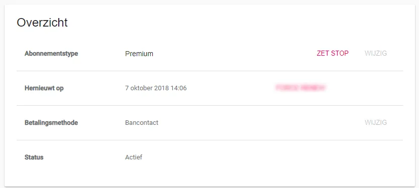 Overzicht van de drie formules Basis, Standaard en Premium
