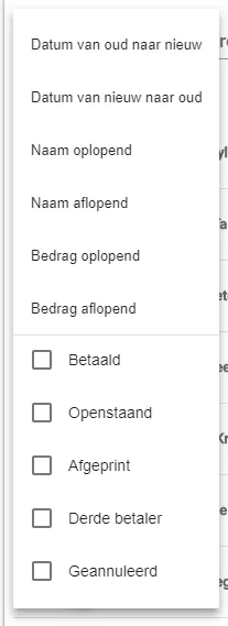 Schermafbeelding: Met de filterfuncties verfijnt u uw zoekopdracht verder.
