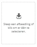 Schermafbeelding: Sleep uw afbeelding in het venster of klik op het upload -icoon om een afbeelding te kiezen.