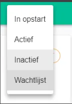 Schermafbeelding: Selecteer de nieuwe status in het keuzemenu.
