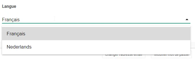 Capture d’écran : Allez dans la section Informations générales et sélectionnez la langue souhaitée.