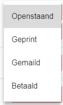 Capture d’écran : Sélectionnez le nouveau statut.