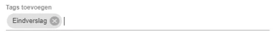 Capture d’écran : Vous pouvez attribuer des tags au fichier. Le rapport se retrouve ainsi plus vite par la suite.