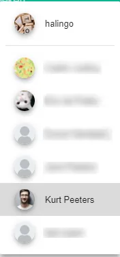 Screenshot: Select the therapist whose invoices you want to see.