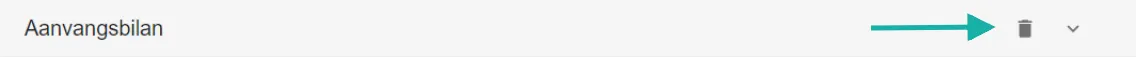 Screenshot: Click the icon to delete the bilan.
