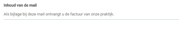 Bildschirmfoto: Formulieren Sie den standaardtekst, der in der E-Mail erscheint.