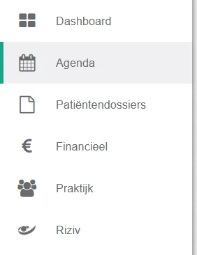Bildschirmfoto: Klicken Sie in der linken Menüleiste auf agenda.