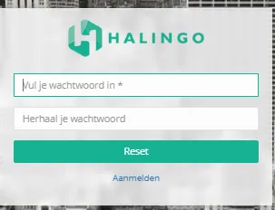 Bildschirmfoto: Geben Sie Ihr nieuw wachtwoord ein und klicken Sie auf reset.